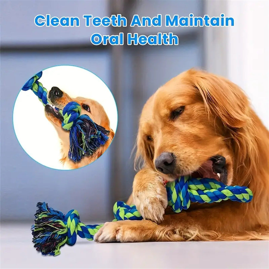 Heavy-Duty Rope Knot Dog Toys For Large Breeds Dental Health Pets DealSniper.net