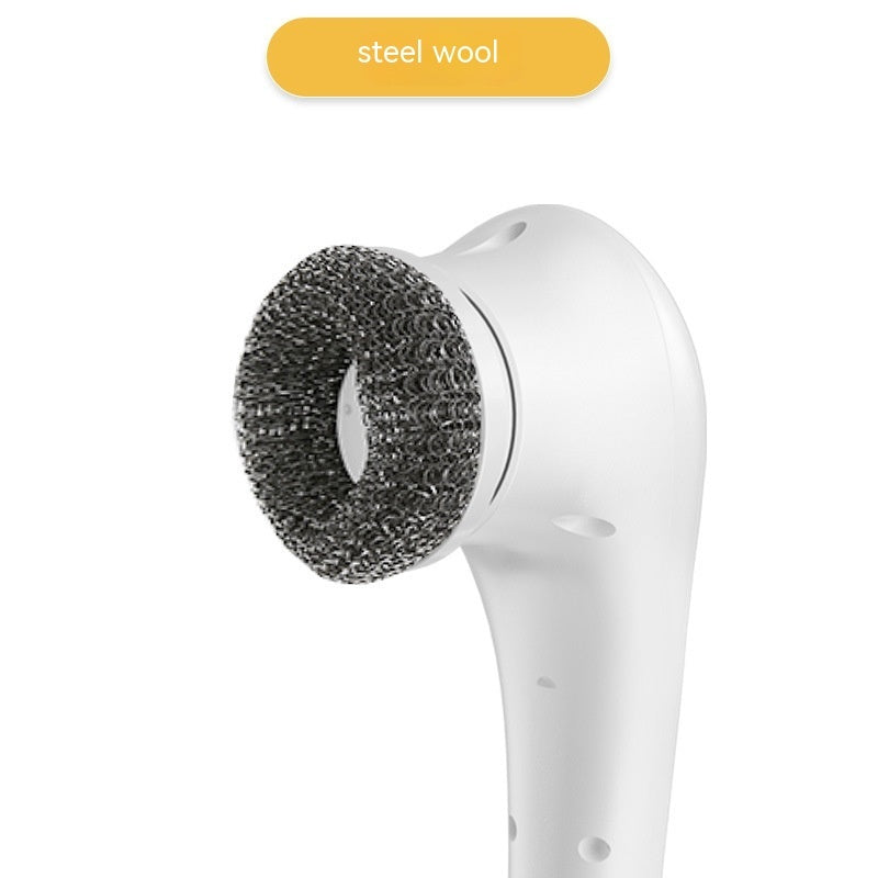 Multifunctional Electric Handheld Kitchen Dishwashing Brush Kitchen DealSniper.net Wire ball brush head No