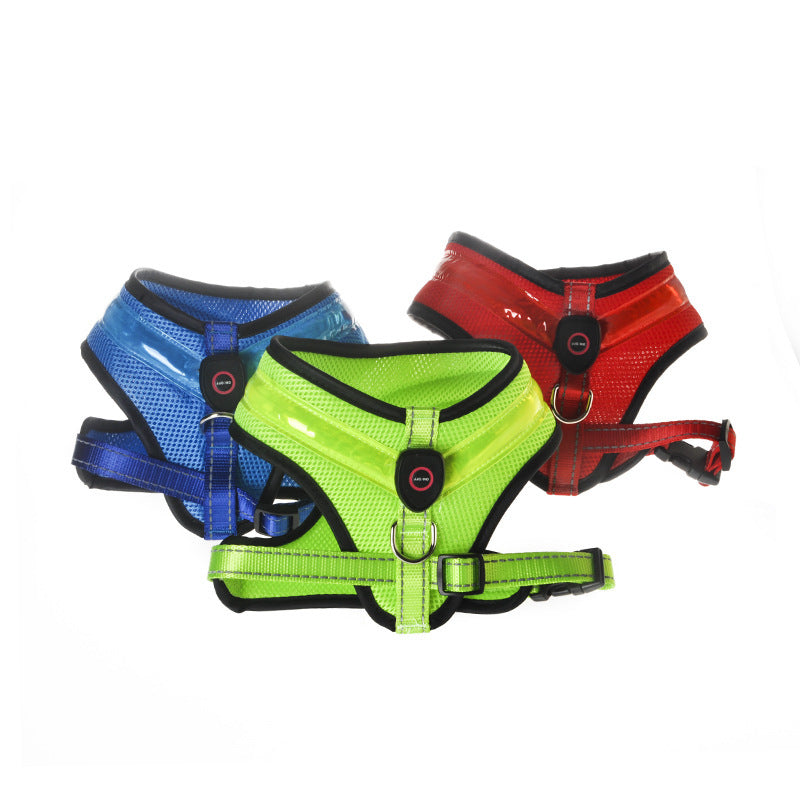 LED Luminous Dog Harness Led USB Charging Dog Chest Vest Pets DealSniper.net