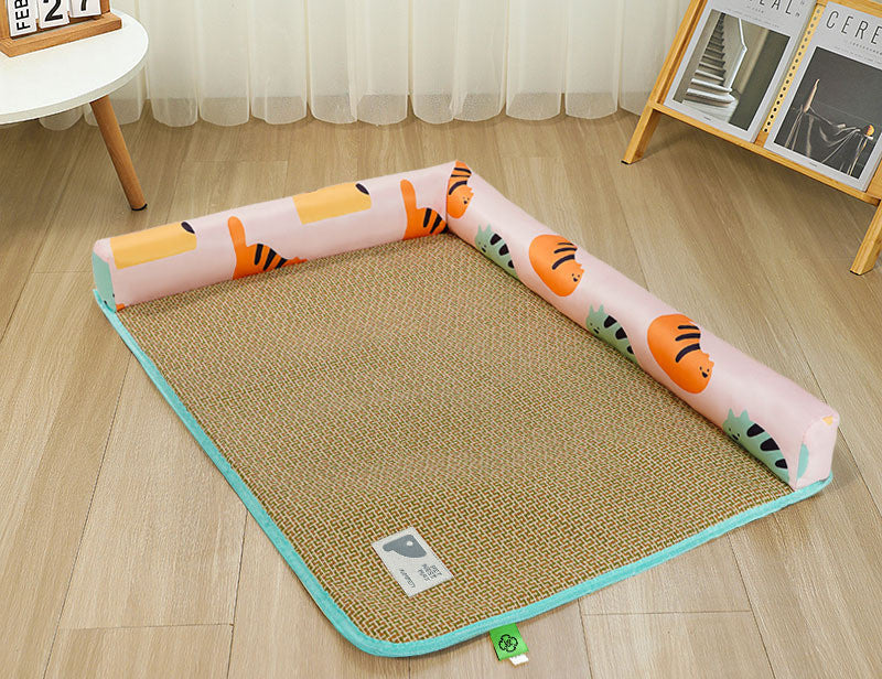 Pet Mat Ice Rattan Weaving Pets dealsniper-net Cartoon Fat Cat 2XL