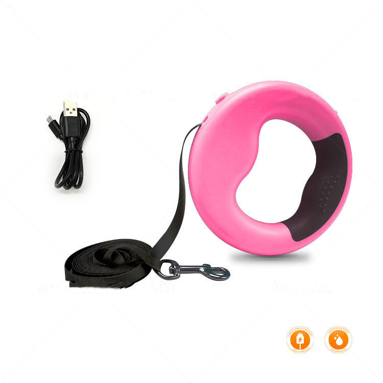New LED Automatic Telescopic Traction Rope For Pets Pets DealSniper.net Pink