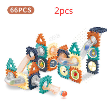 Color Window Building Blocks Sliding Beads Transparent Pipe Assembly Blocks Kids DealSniper.net 2pcs 66pcs