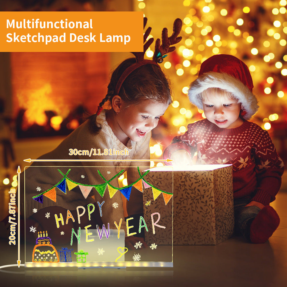 LED Acrylic Drawing Board DIY Erasable Luminous Writing Boards House Gym From House 30x20cm
