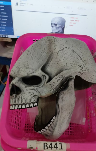 Halloween Movable Mouth Skull Mask Helmet Mouth Movable Skull Full Head Skull Mask Holidays DealSniper.net