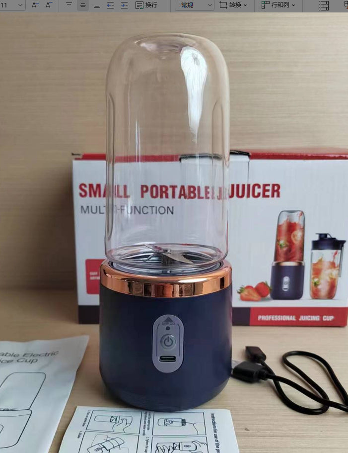 6blade Portable Blender Mini Juicer Cup Extractor Smoothie Kitchen DealSniper.net Tunisian dark blue Six knives