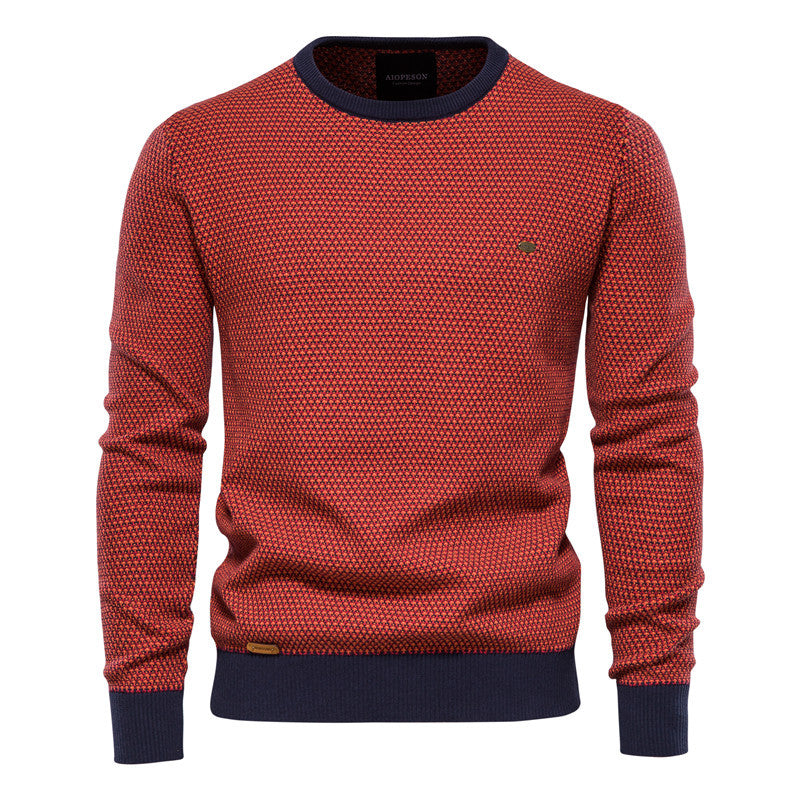 Casual Hit Color Men's European Size Shirt Trend Pullover Men dealsniper-net Orange 2XL