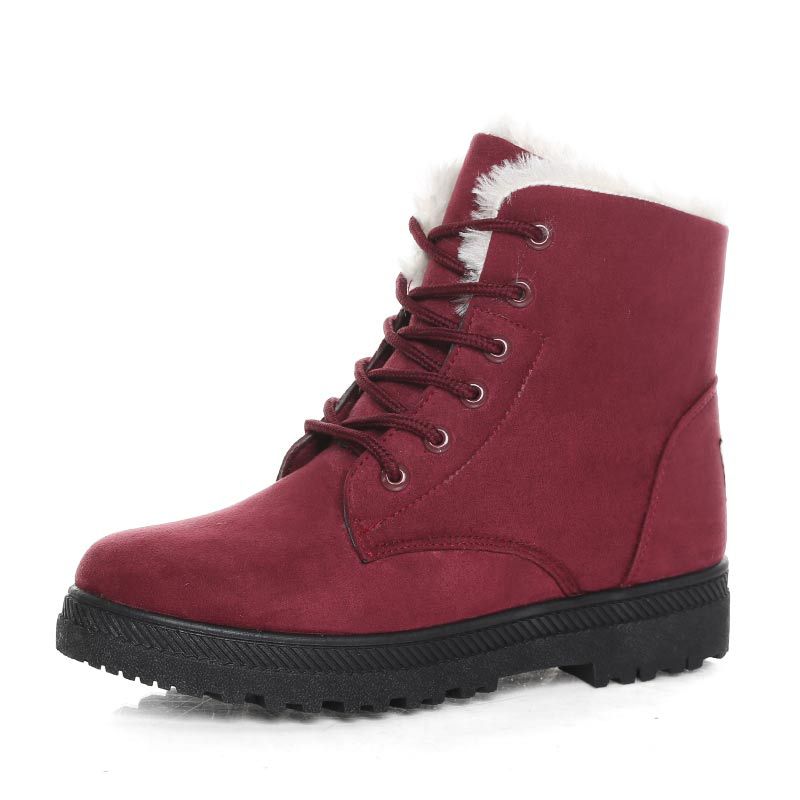 Winter Snow Boots With Warm Plush Ankle Boots For Women Shoes Women DealSniper.net Red Size35