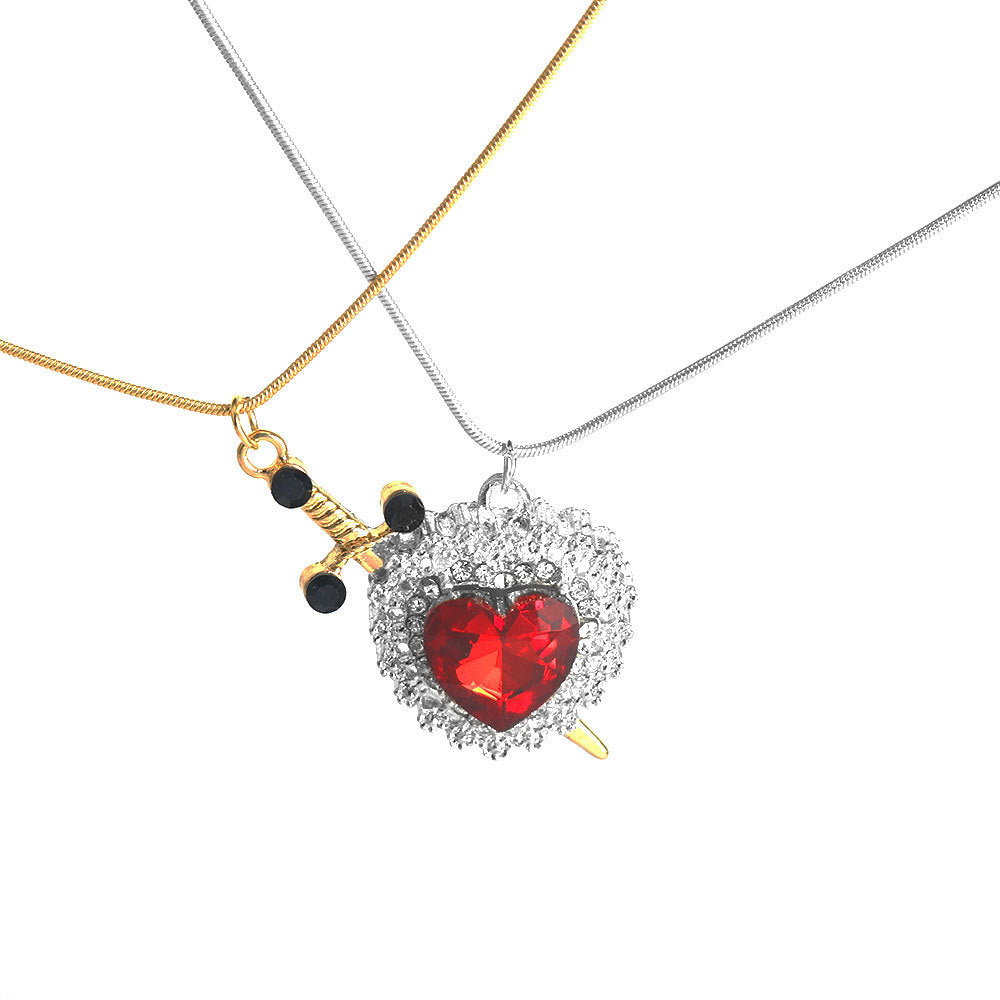 Creative Fashion Heart-shaped Love Necklace Jewelry DealSniper.net Silver Golden Sword Of Love