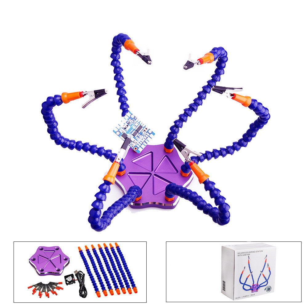 Model Repair Tool Six Jaw Multi Function Aluminum Alloy Welding Station Tools dealsniper-net Purple USB