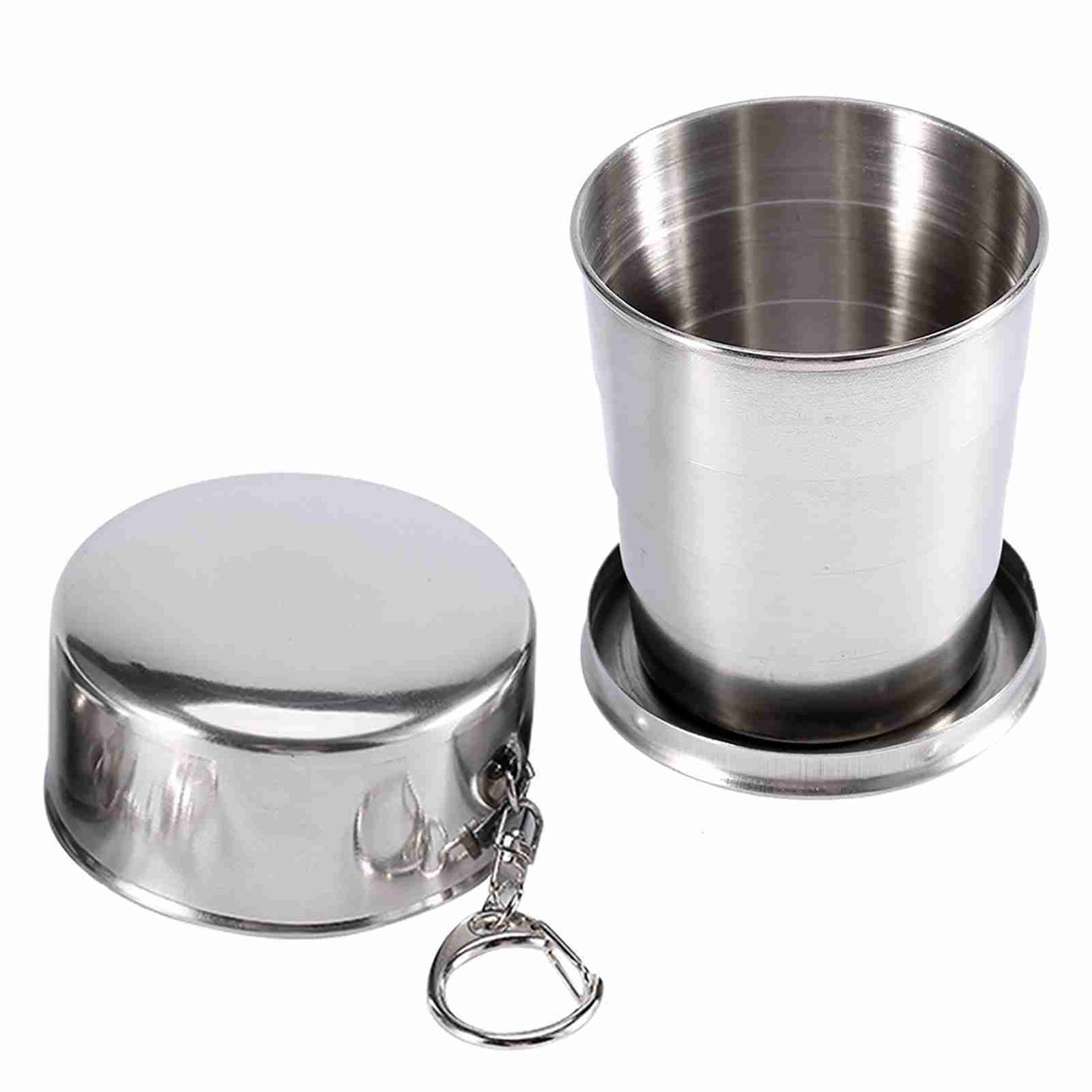 S Stainless Steel Travel Folding Cup Camp Keychain Kitchen DealSniper.net L