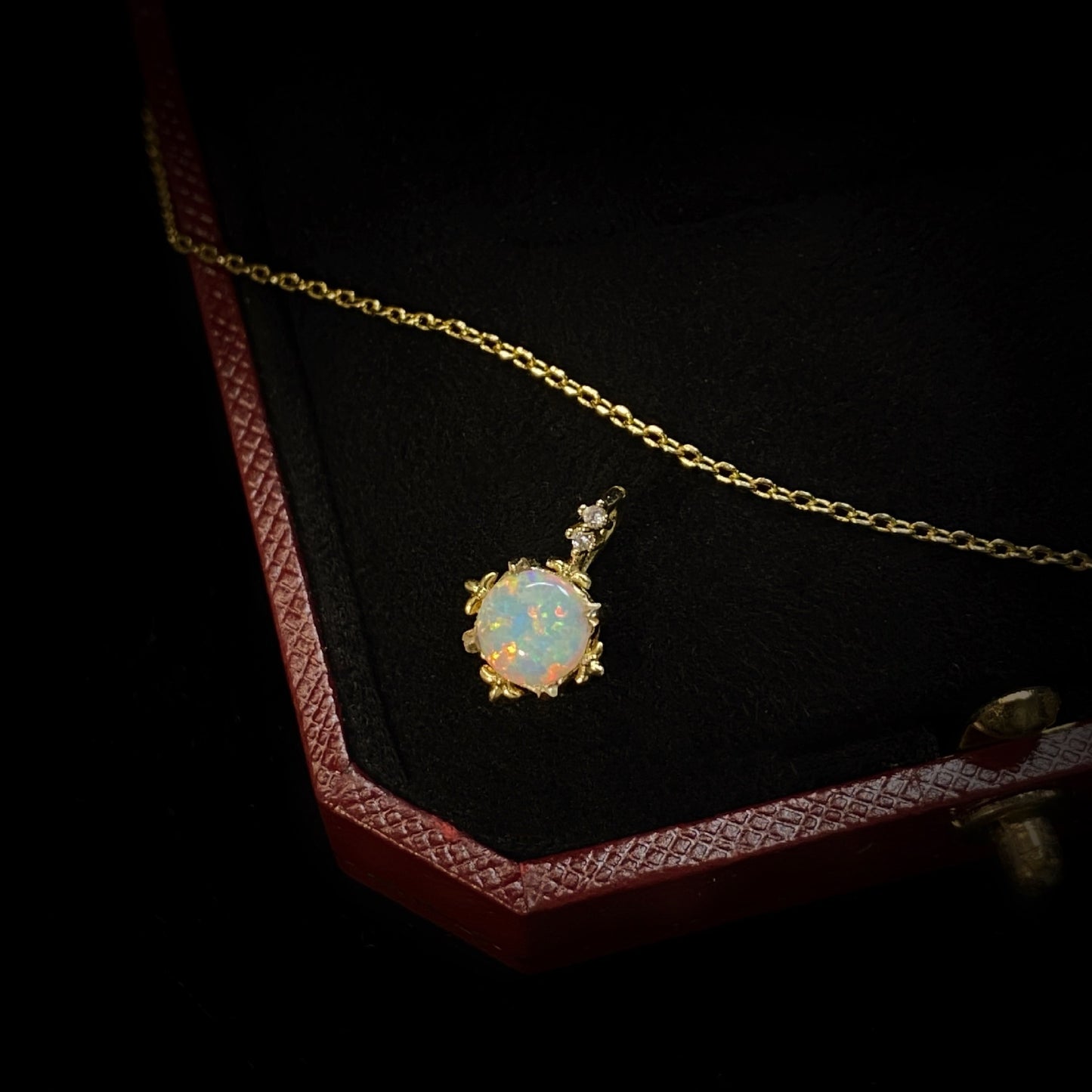 Opal Court Style Glow Gold Plated 14k Yellow Gold Necklace Deals DealSniper.net