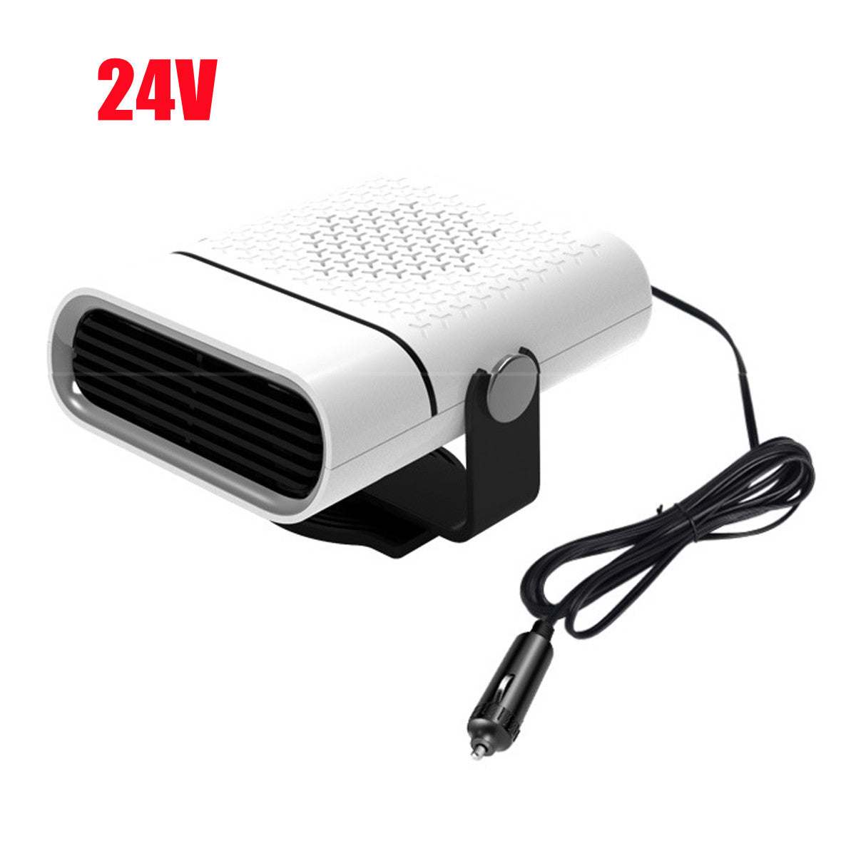 3 In 1 Car Heater Defogger Plug In Cigarette Lighter Mini Car Heater Defroster ABS Car Heaters Fan Defogger Anti-Fog Vehicle DealSniper.net White 24V
