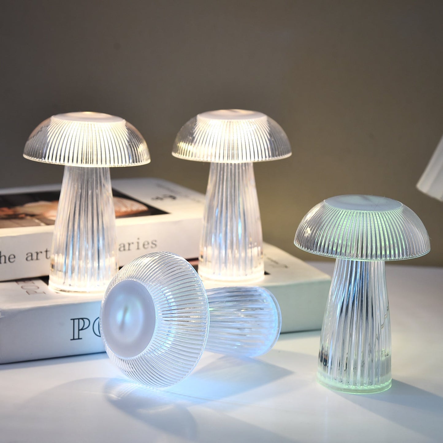 Creative Mushroom Atmosphere Electronic Jellyfish Table Lamp Home Decor DealSniper.net PS Warm White