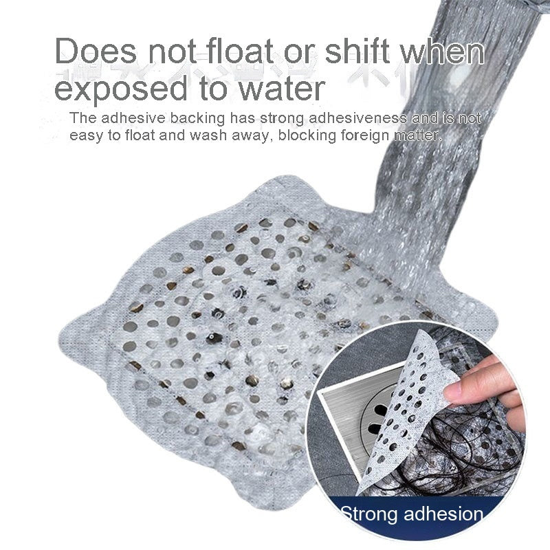 Disposable Self-adhesive Tian Zi Floor Drain Sheet Anti-hair Kitchen DealSniper.net