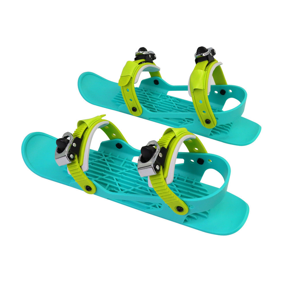 Mini Ski Skates Portable Short Skiboard Adjustable Skates Shoes For Snow Deals DealSniper.net Childrens green box