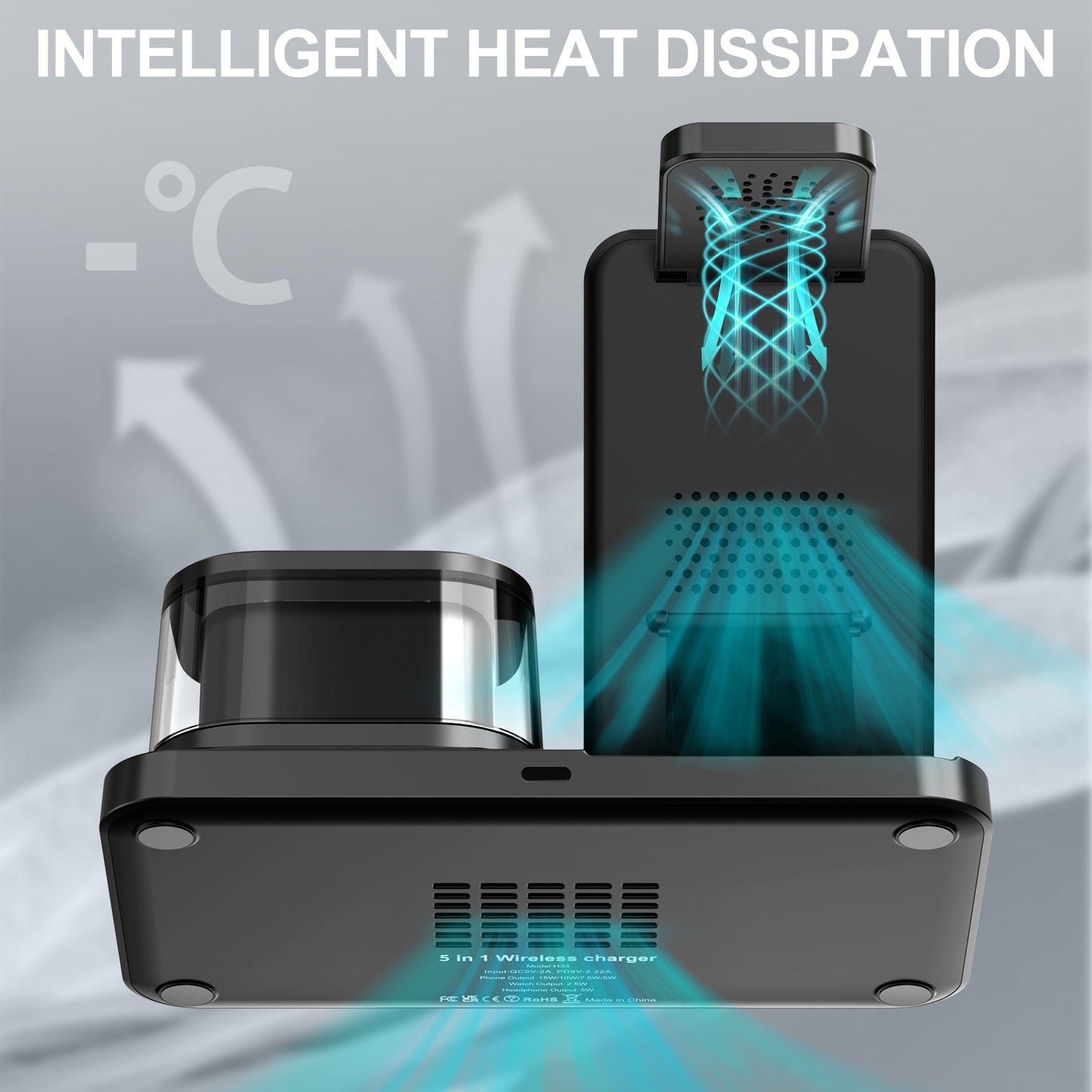 Creative Wireless Charging Three-in-one Folding Bracket Electronics DealSniper.net