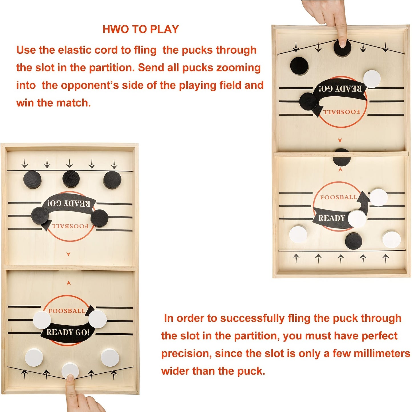 Fast Sling Puck Game,Wooden Hockey Game,Super Foosball Table,Desktop Battle Parent-Child Interaction Winner Slingshot Game,Adults And Kids Family Game Toys Kids DealSniper.net