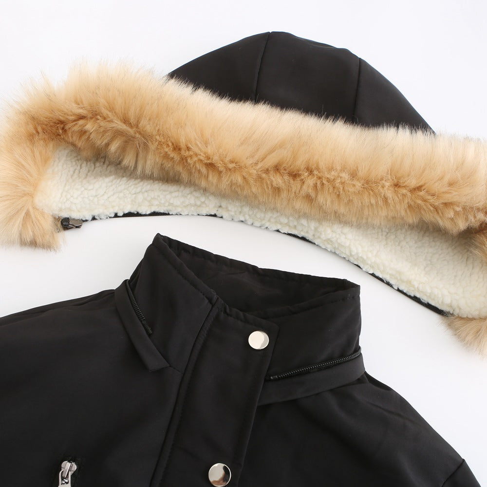 WInter Coat Detachable Hooded Feece Jacket Women Women dealsniper-net