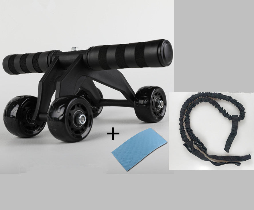 Multifunctional Advanced Breaststroke Four-Wheel Abdomen Wheel Sports DealSniper.net Black with 95cm long rope set