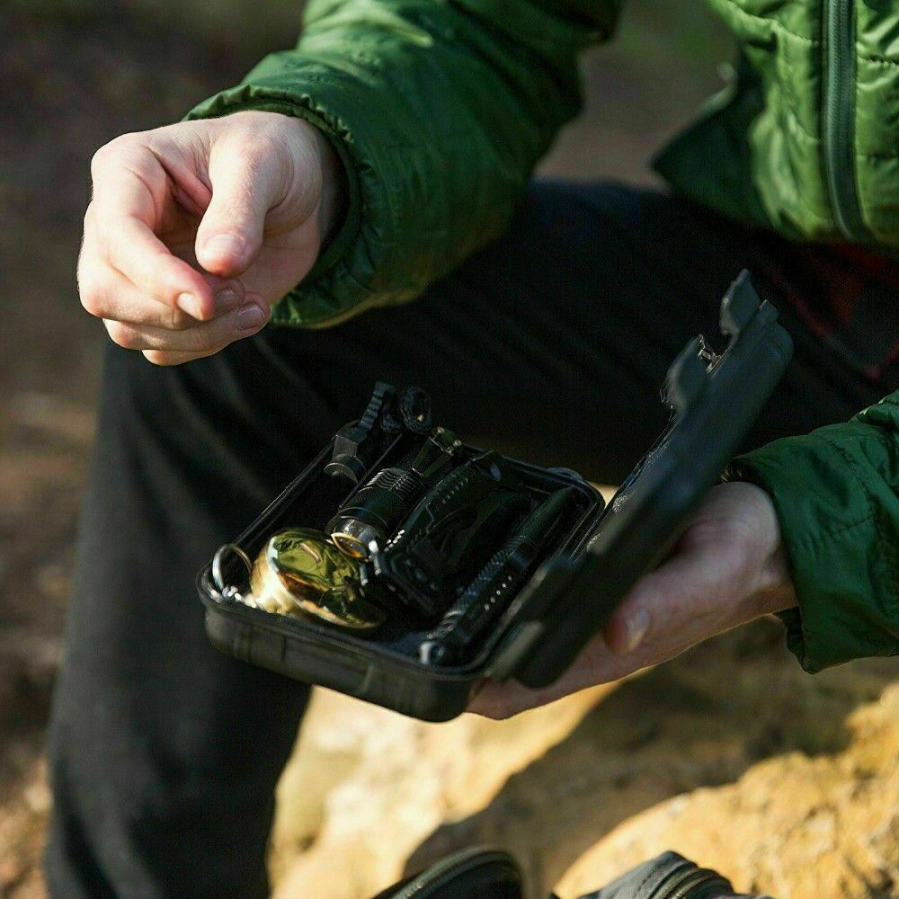 14-In-1 Outdoor Emergency Survival Kit Camping Hiking Tactical Gear Case Set Box Outdoor DealSniper.net