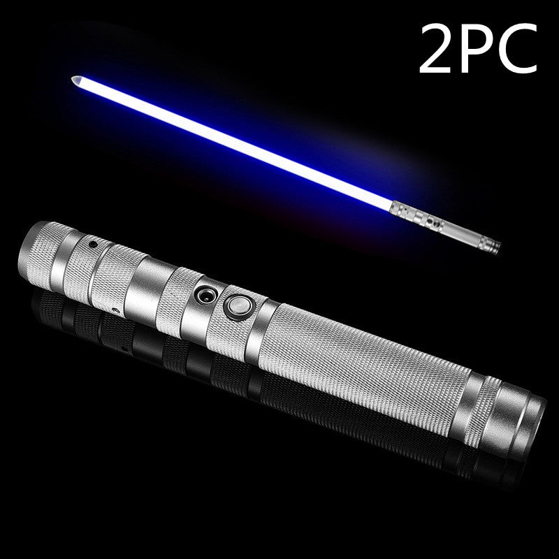 RGB Metal Light Up Saber Laser Sword Toys Light Saber Lightstick Children's Gifts Holidays dealsniper-net Silver 2PC single USB