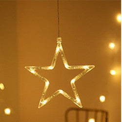 Star String Lights LED Christmas Curtain Lights Indoor Bedroom Home Party Decoration Snowman Christmas Tree Holiday Lights Holidays DealSniper.net Star