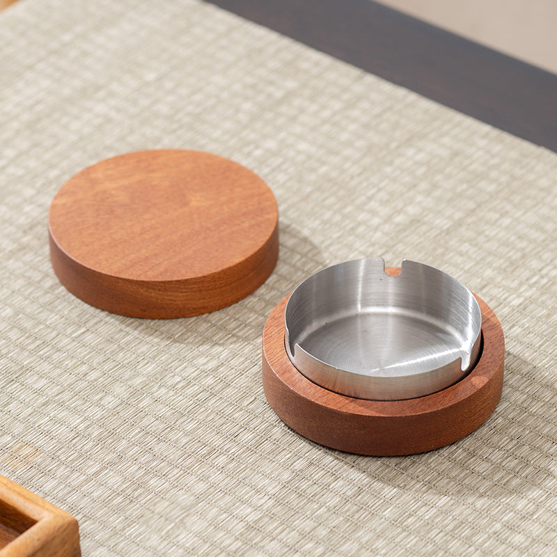 Anti-fly Ash Home Office Solid Wood Ashtray Home DealSniper.net Pear flower ashtray