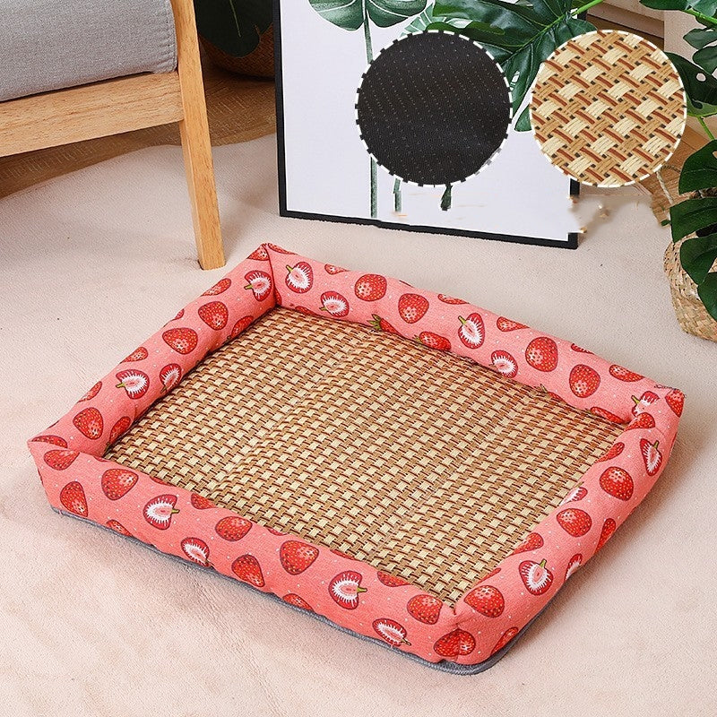 Pet Mat Nest Summer Linen High Temperature Summer Dog Pets dealsniper-net 7 Style L