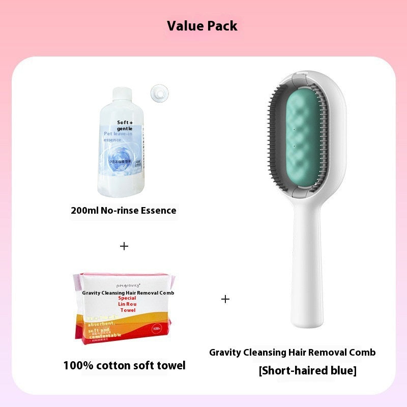 Pet Grooming Brush Dematting Dog Comb Cat Brush Pets Gym From House Short haired blue 200ML set