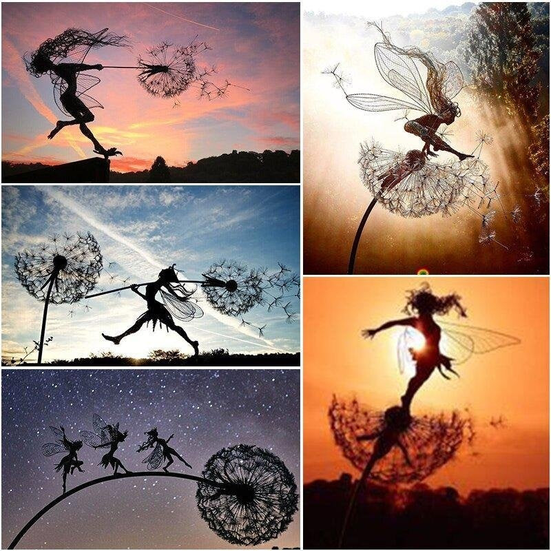 Flower Fairy Elves Dance With Dandelions Garden DealSniper.net Set 5PC Set