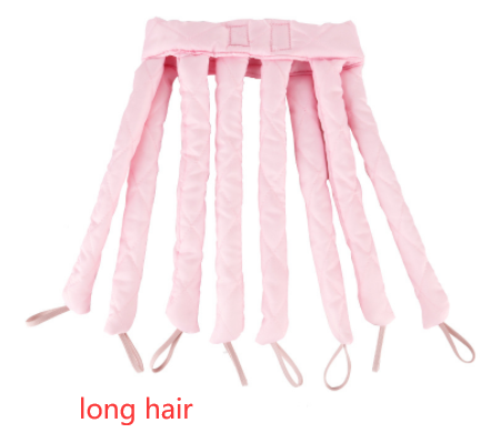 Heatless Hair Curlers Curling Rod Ribbon Headband Silk Hair Rollers Deals DealSniper.net Pink Long hair