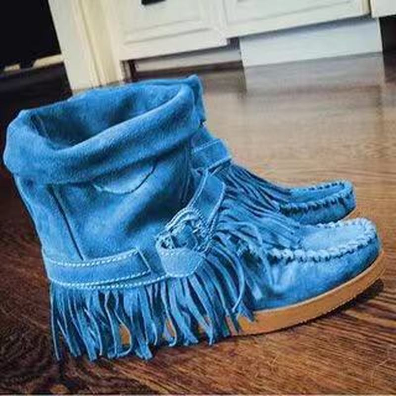Fringe Middle Boots Women Sexy Tassel Boots Fashion Buckle Women DealSniper.net