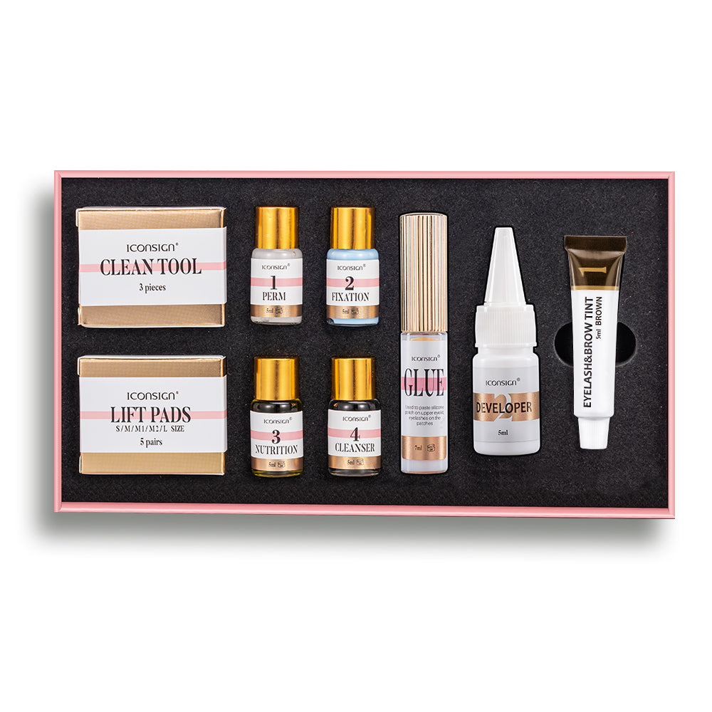 ICONSIGN Lash Lift EyeLash Eyebrow Dye Tint Kit Lashes Perm Set Brow Lamination Makeup Tools Beauty DealSniper.net Brown