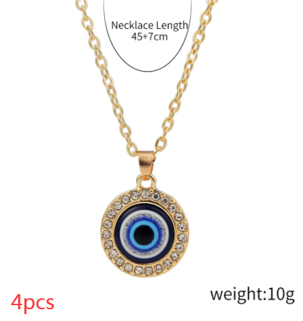 Diamond Demon Eye Necklace Female Jewelry DealSniper.net 7style 4PCS