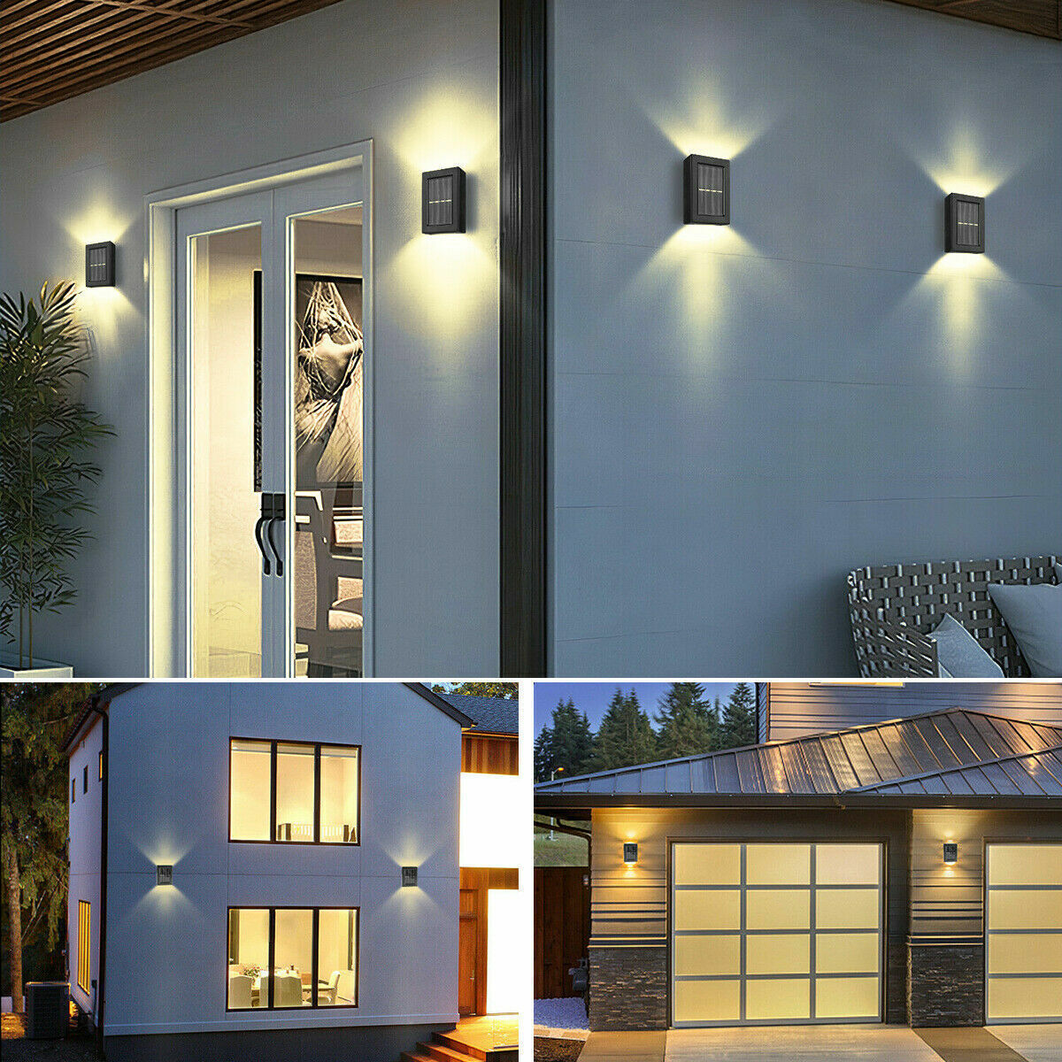 2-Pack LED Solar Street Light Sensor Outdoor Garden Yard Fence Wall Lamp Pathway Home DealSniper.net