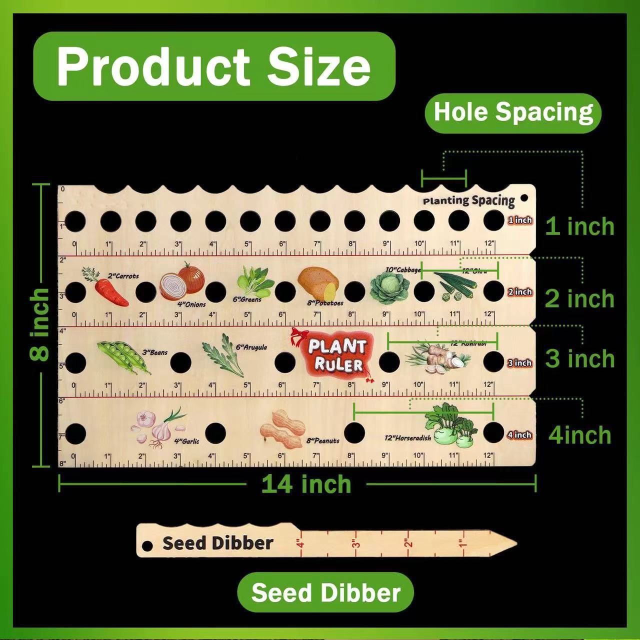 Garden Wooden Multifunctional Seedling Planting Ruler Garden DealSniper.net