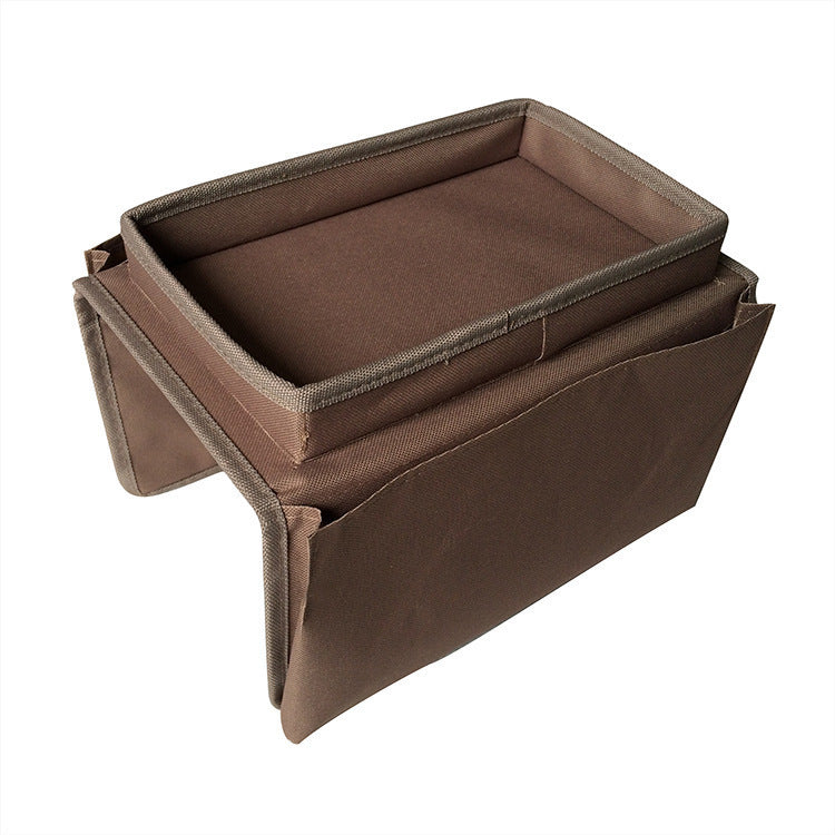 Handrail Couch Armrest Arm Rest Organizer Remote Control Holder Bag On TV Sofa House DealSniper.net Brown