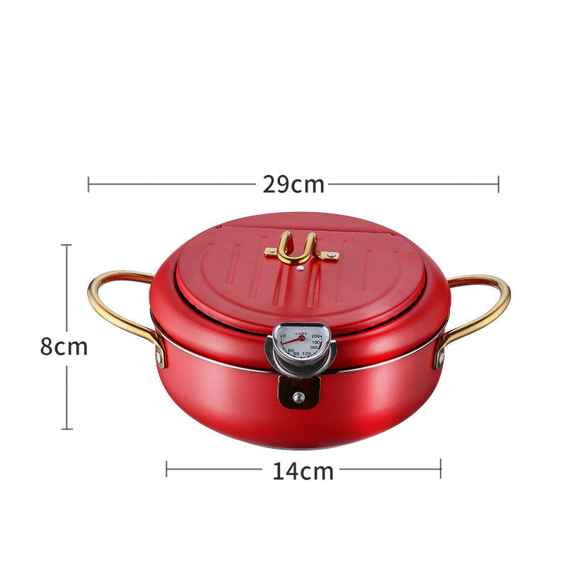 Stainless Steel Telescopic Folding Basket Frying Basket Kitchen dealsniper-net Wine red 20cm