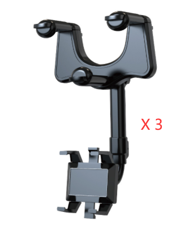 Rearview Mirror Phone Holder For Car Rotatable And Retractable Deals DealSniper.net Black 3pcs