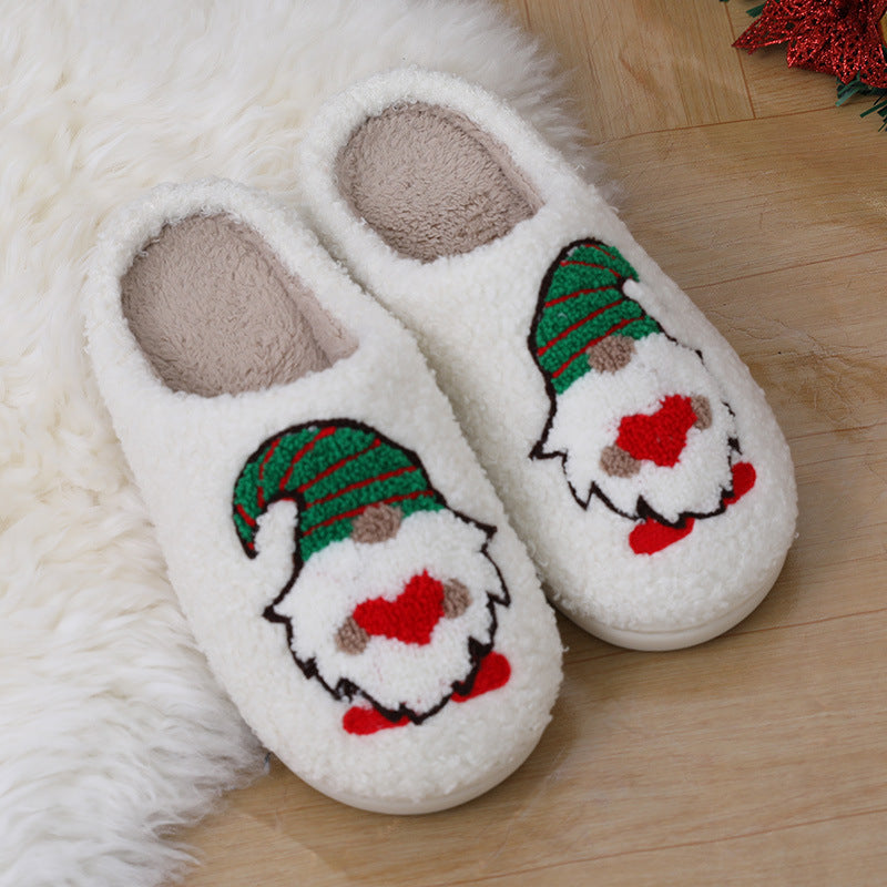 Cute Cartoon Santa Claus Home Slippers Shoes Men DealSniper.net White CN 36to37