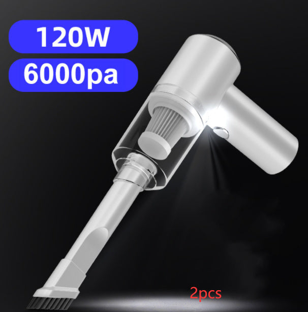 Wireless Rechargeable Wet And Dry Mini Vacuum Cleaner Pets DealSniper.net White USB 2PCS