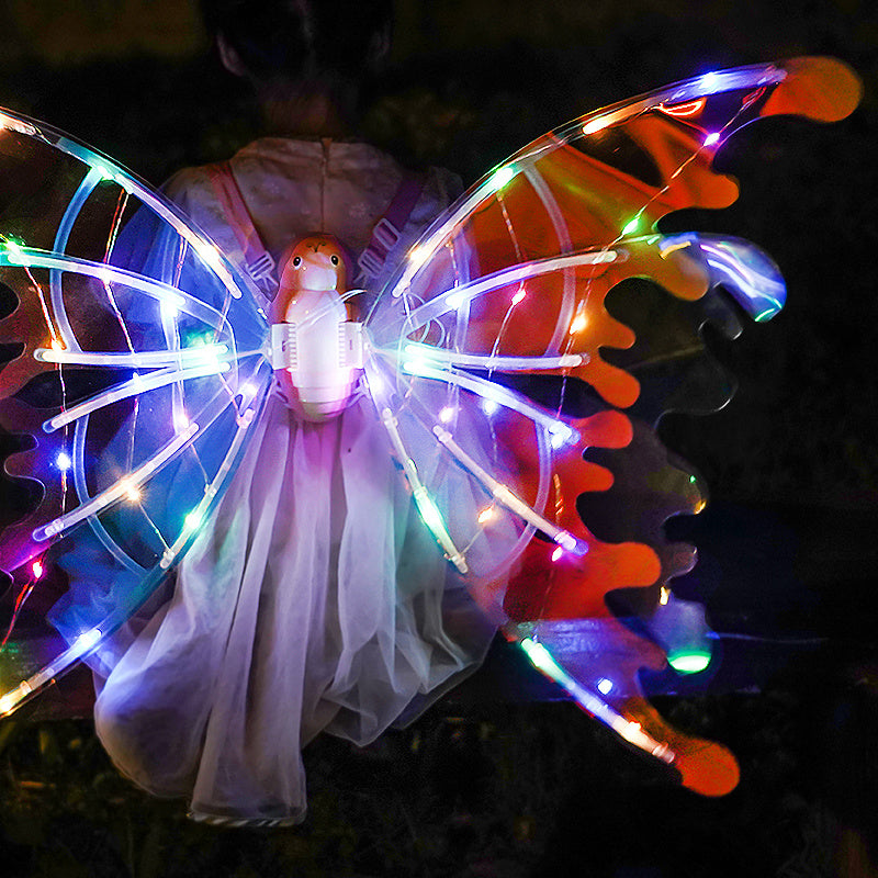 Girls Electrical Butterfly Wings With Lights Glowing Shiny Dress Kids DealSniper.net