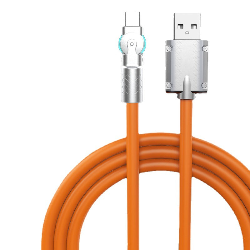 Rotating Type C Data Cable Super Fast Charging Electronics Gym From House Orange TYPEC 1.5m