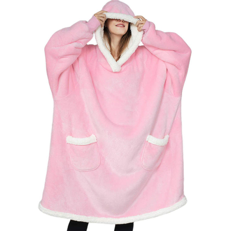 Winter TV Hoodie Blanket Winter Warm Home Clothes Women Men Women DealSniper.net Short pink One Size