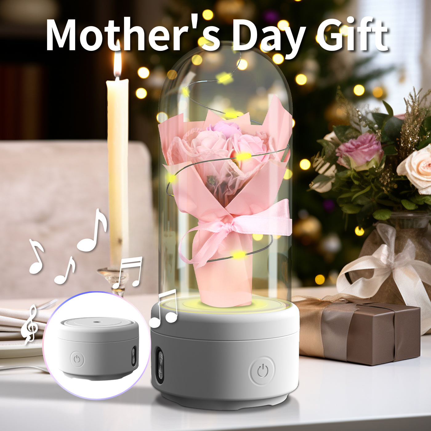 Creative 2 In 1 Bouquet LED Light And Bluetooth-compatible Speaker Holidays DealSniper.net