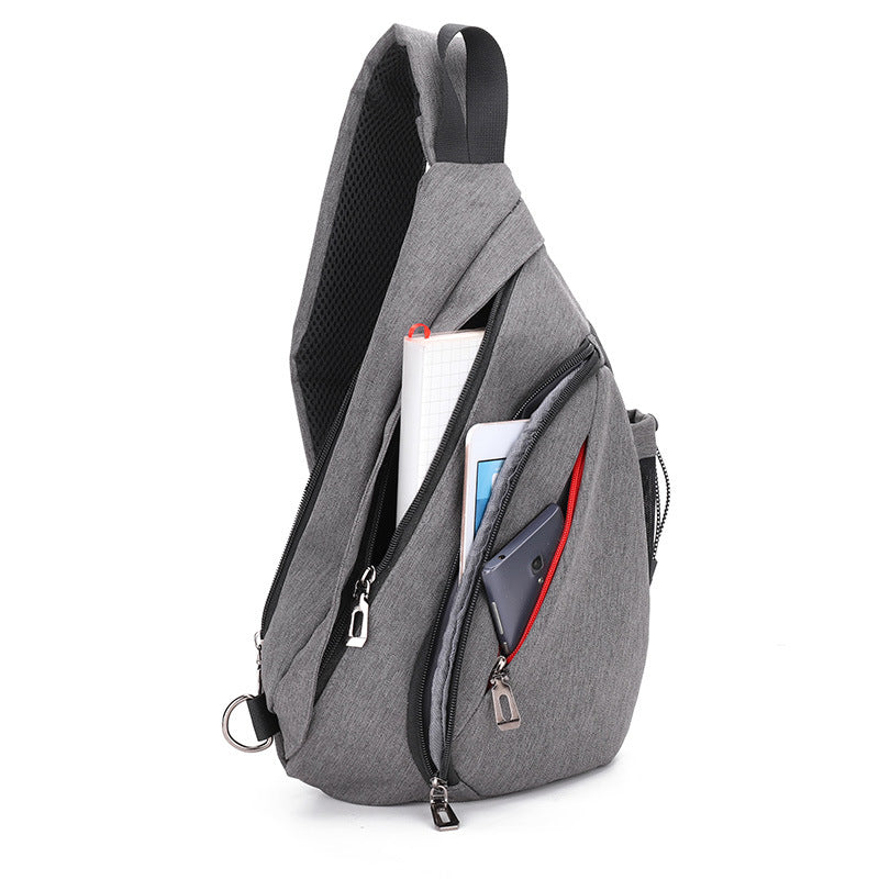 New mens close-fitting simple chest bag, leisure sports digital storage bag, multi-function messenger bag, one dropshipping Men DealSniper.net