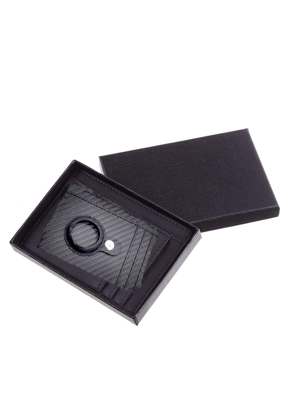 Anti-theft Swipe Card Holder Men's Card Holder Wallet Men DealSniper.net Black carbon brazing Vega box