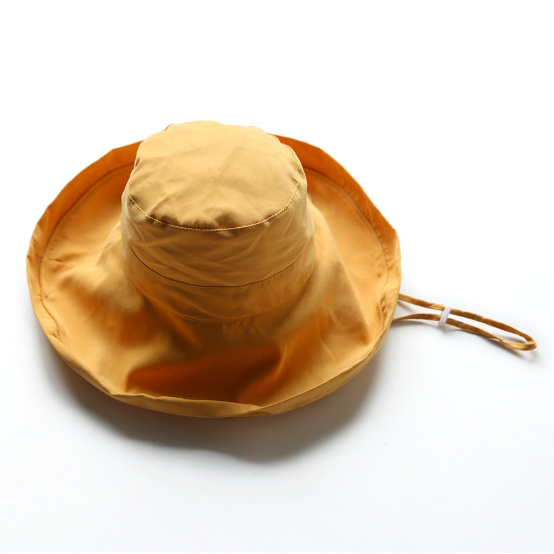 Summer Big Brim Double-sided Sunhat Fisherman Hat Women DealSniper.net Yellow L