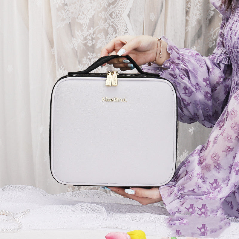 Smart LED Cosmetic Case With Mirror Cosmetic Bag Beauty DealSniper.net White 12inches USB