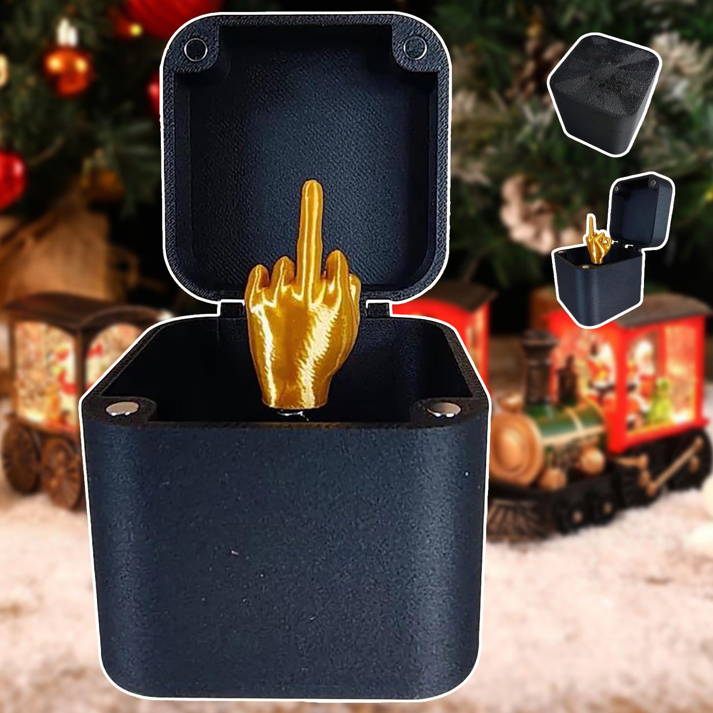 Christmas Interesting Prank Gift Middle Finger In Box Decoration Holidays DealSniper.net